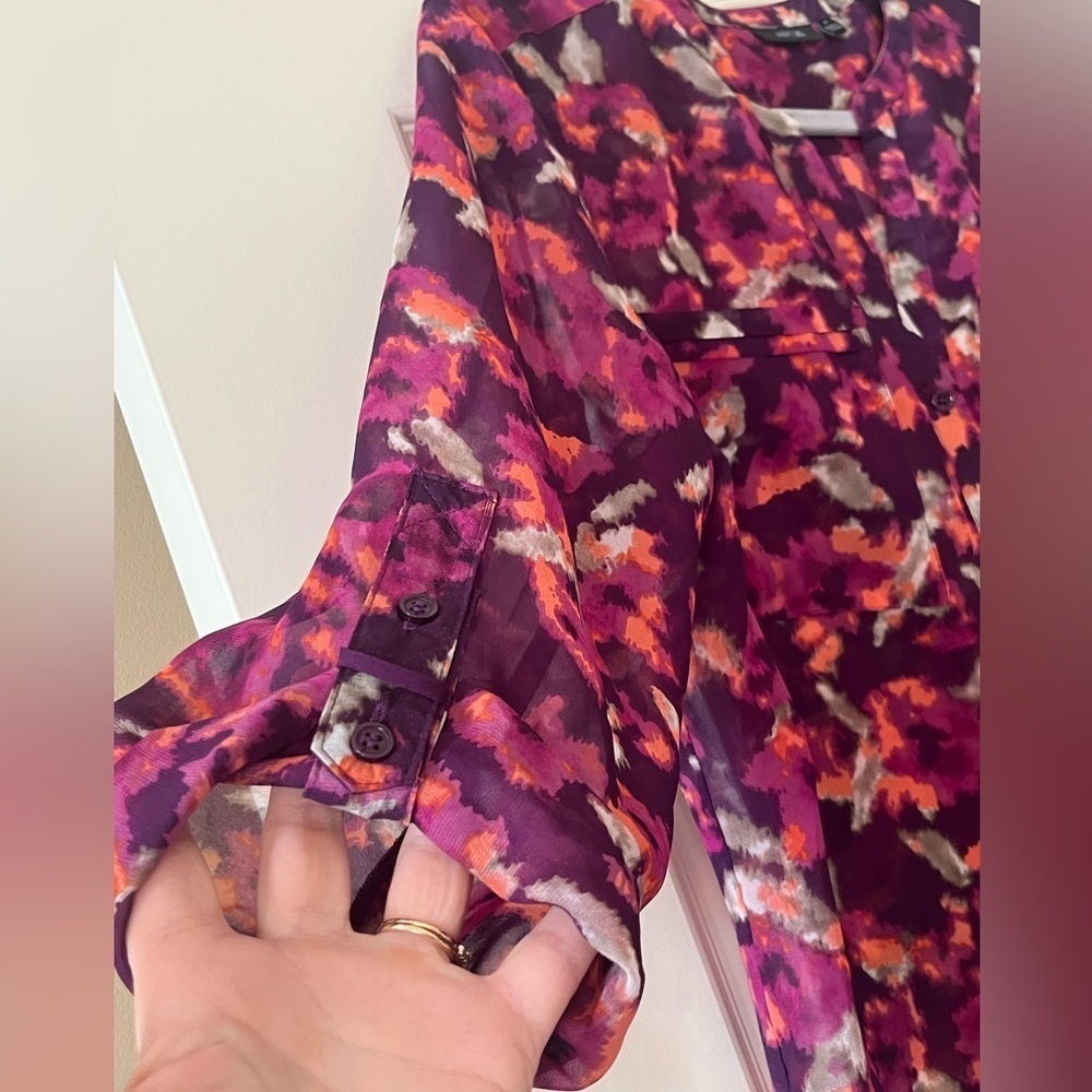 APT. 9 Brand Colorful Polyester Blouse Women’s Size Medium - Picture 2 of 12